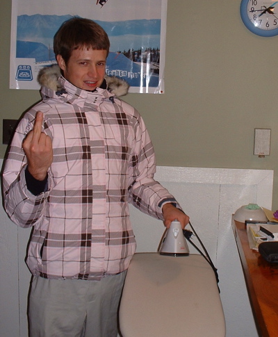 MY NEW JACKET MODELED BY BOGART'S ANDY PARRY