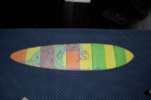 my new longboard deck I just finished painting
