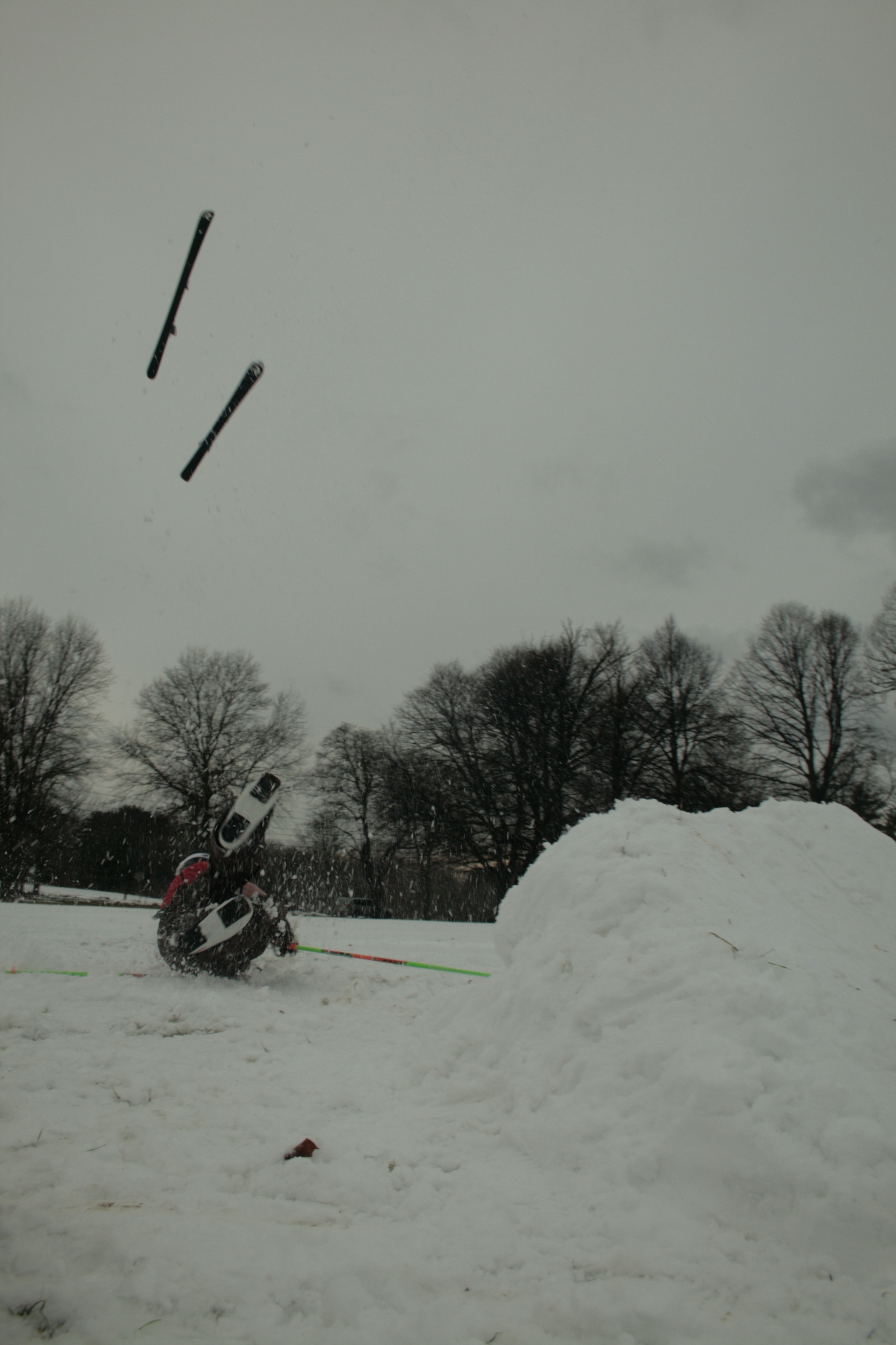 My skis came off on the lip