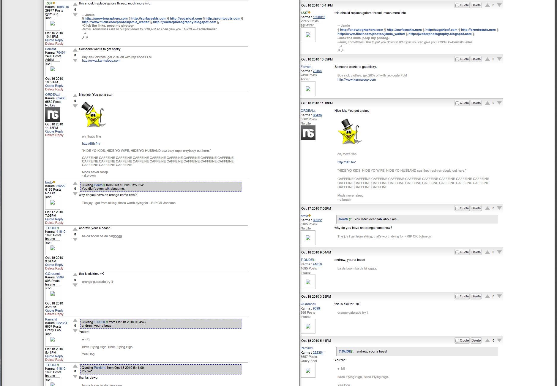 New/Old forum comparison