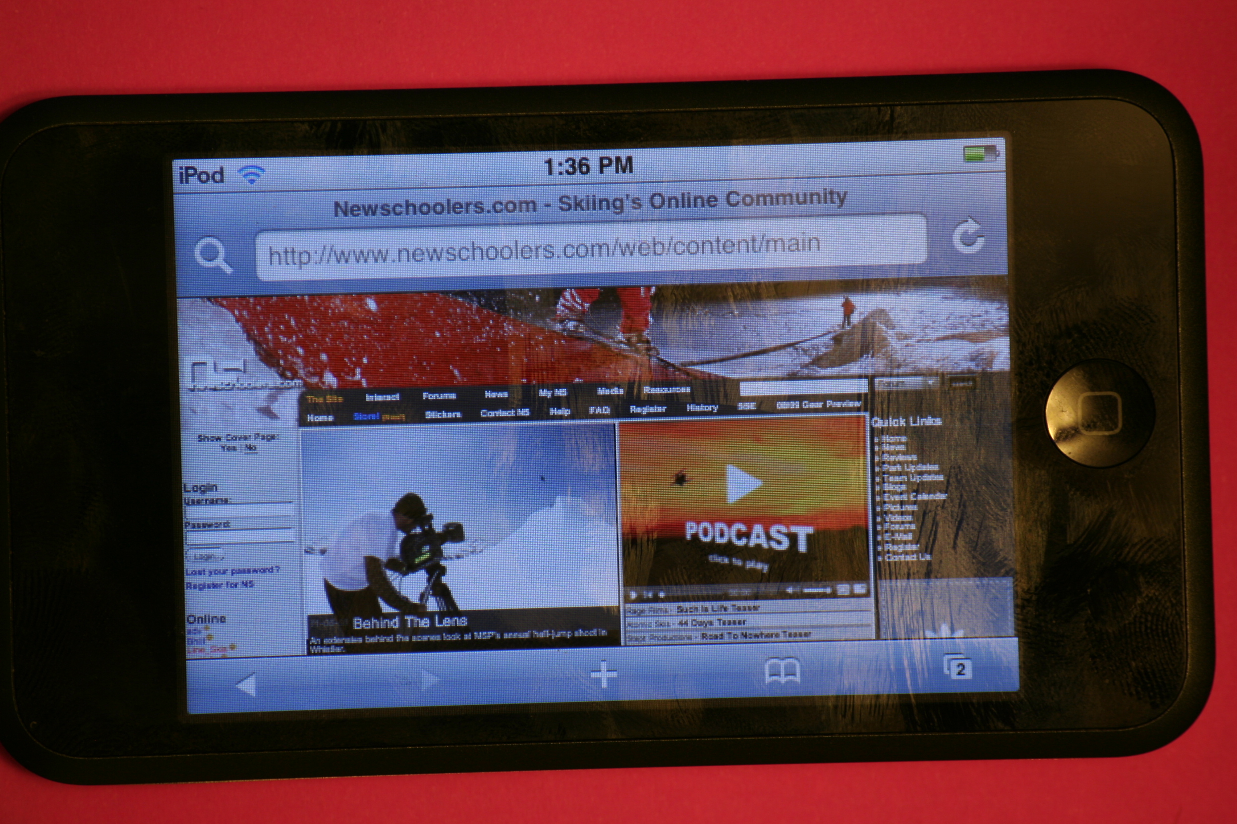 Newschoolers.com on my Ipod touch