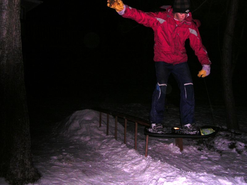 Night Shot of Foust on Rail