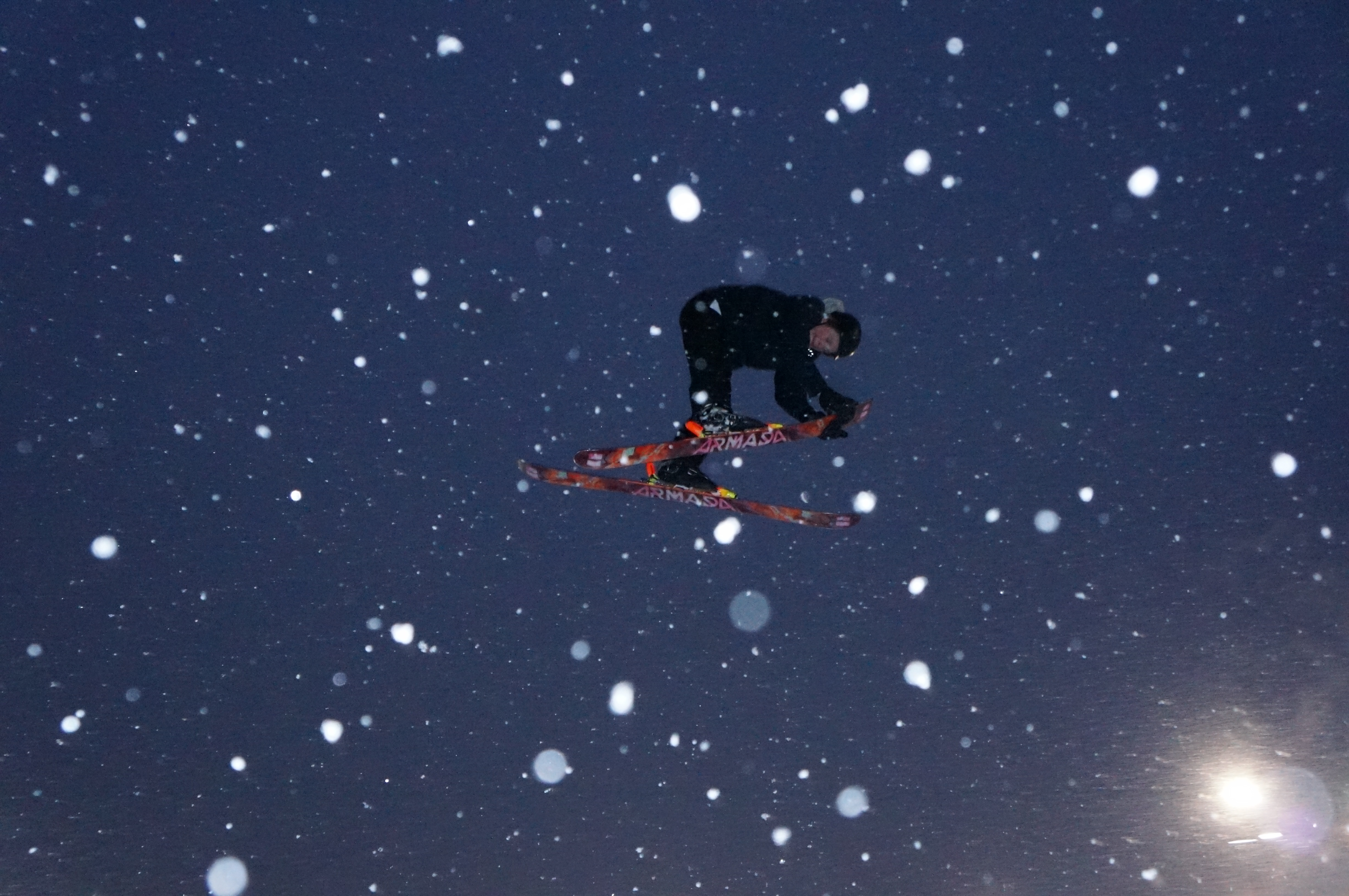 nose grab in the snow