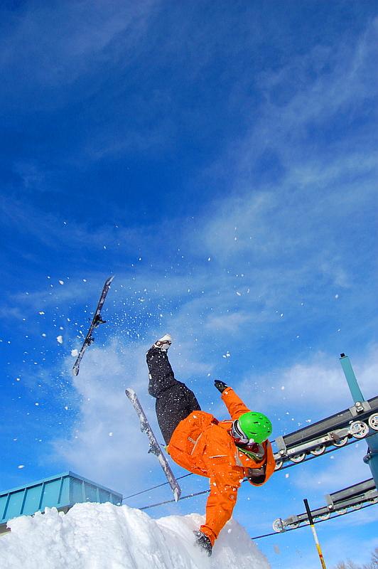 Not skiing away from this hand plant!