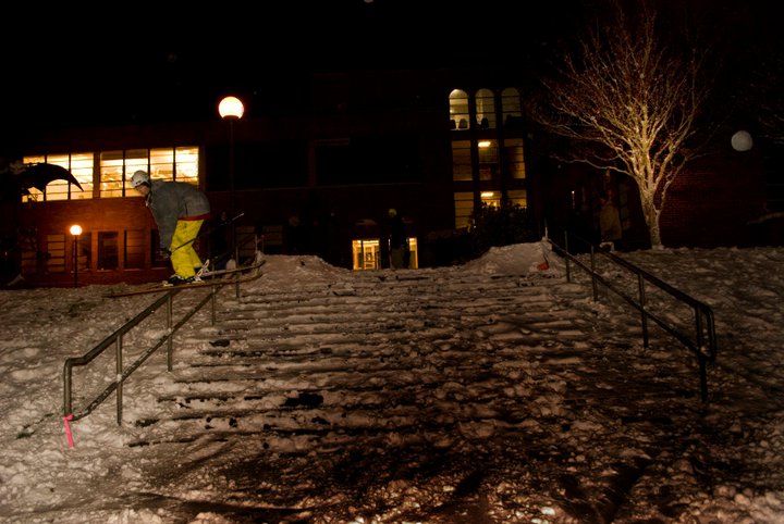 On campus studying some rails