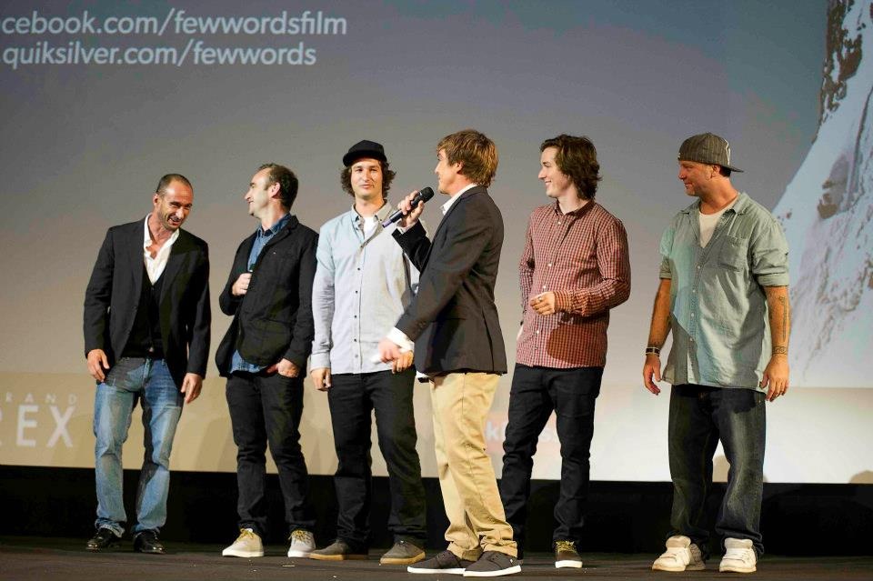 on stage at the FEW WORDS premiere