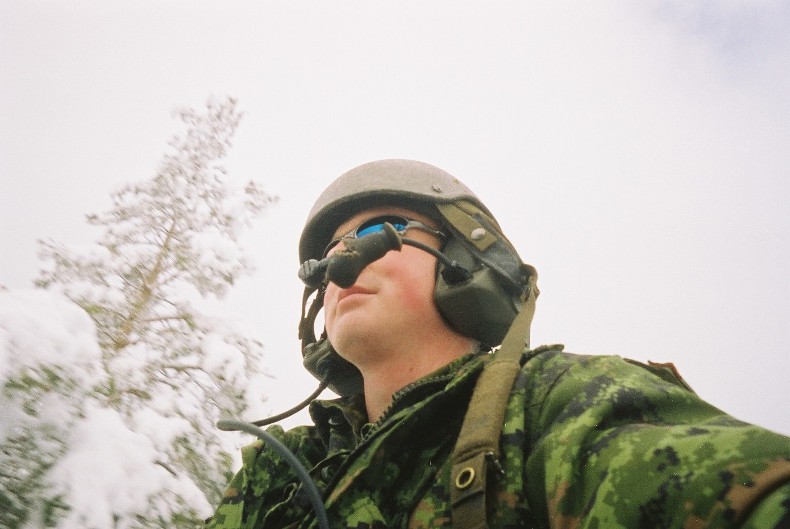 On top of bosnia, crew commanding an armoured vehicle