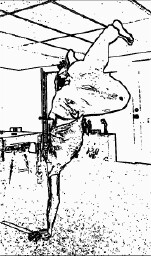 one handed handstand with cool effex