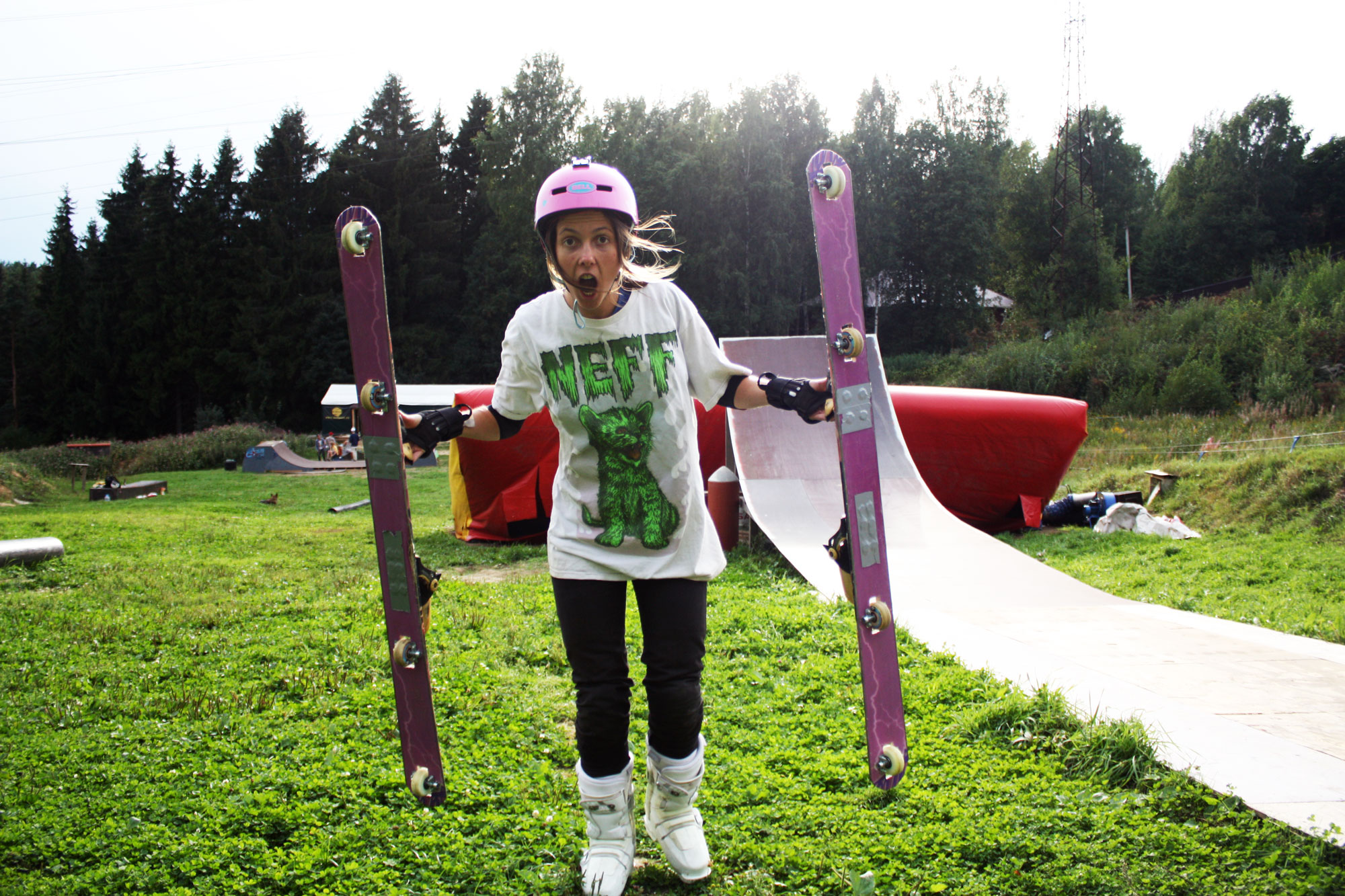 Our handmade skill-ski!!! it's cool! 