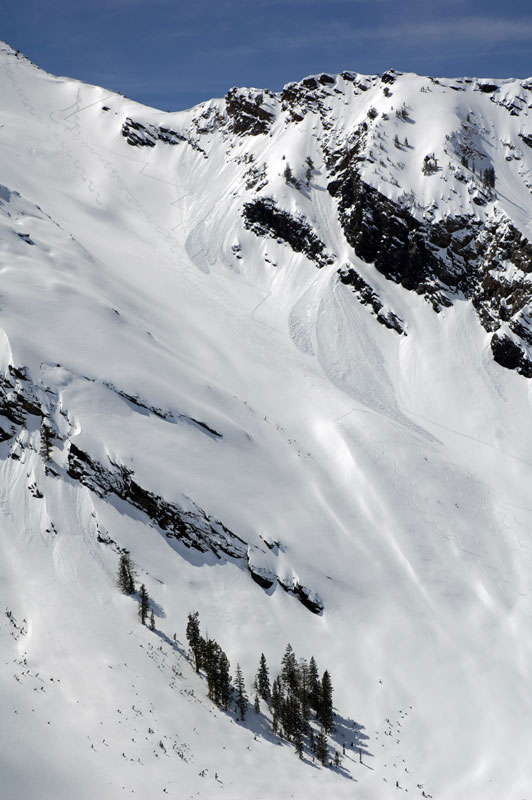 Our skintrack destroyed by wet slides