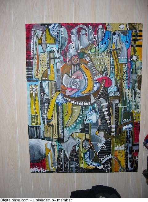 painting is dope.. davo is a loser. this painting is called 'ojo doug'