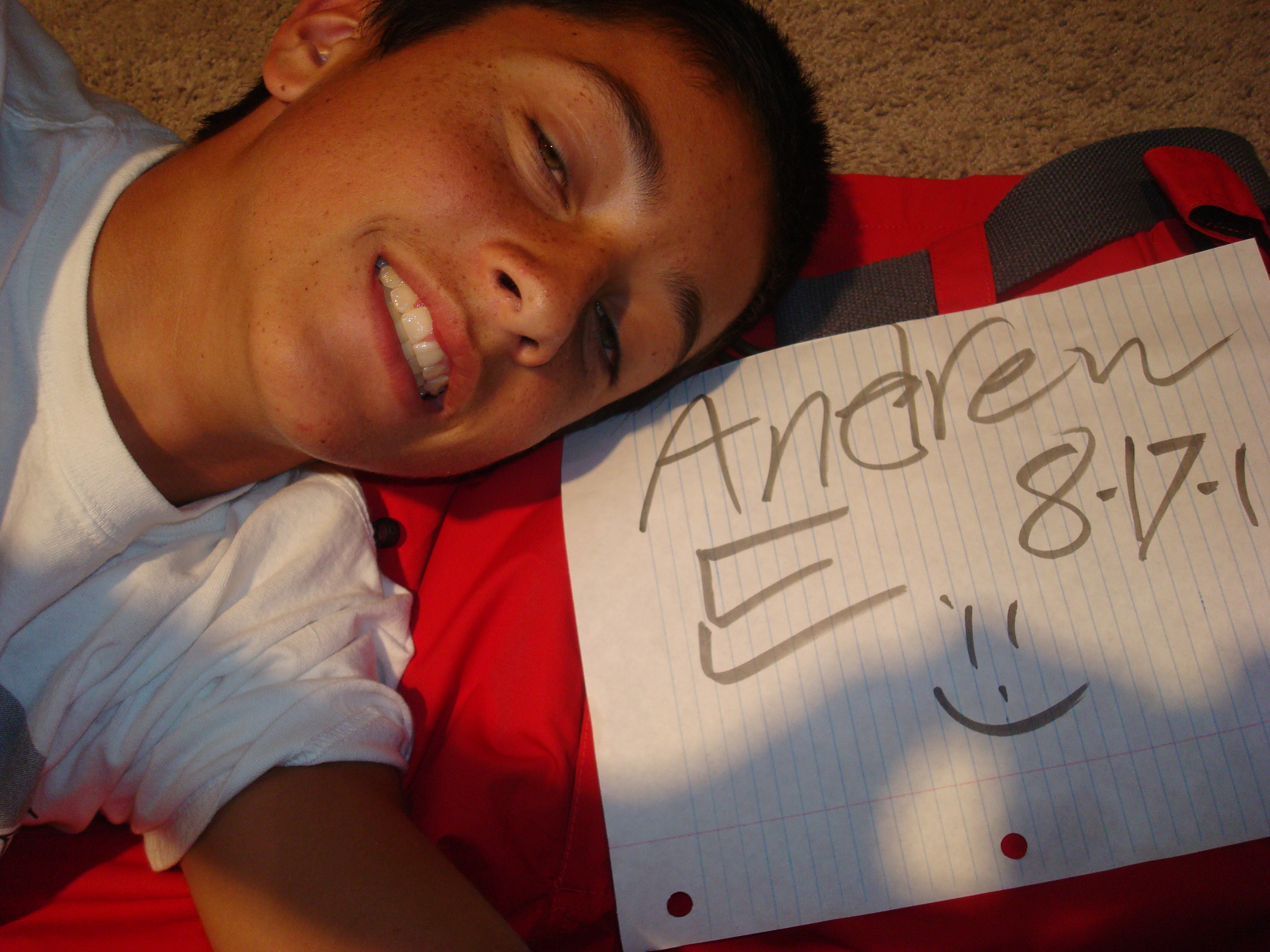 PAnts with my name and the date. i kinda cut off the 11 at the end