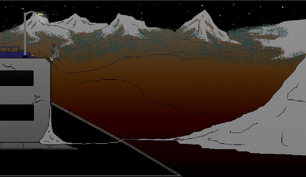 parking garage stall drawn in paint