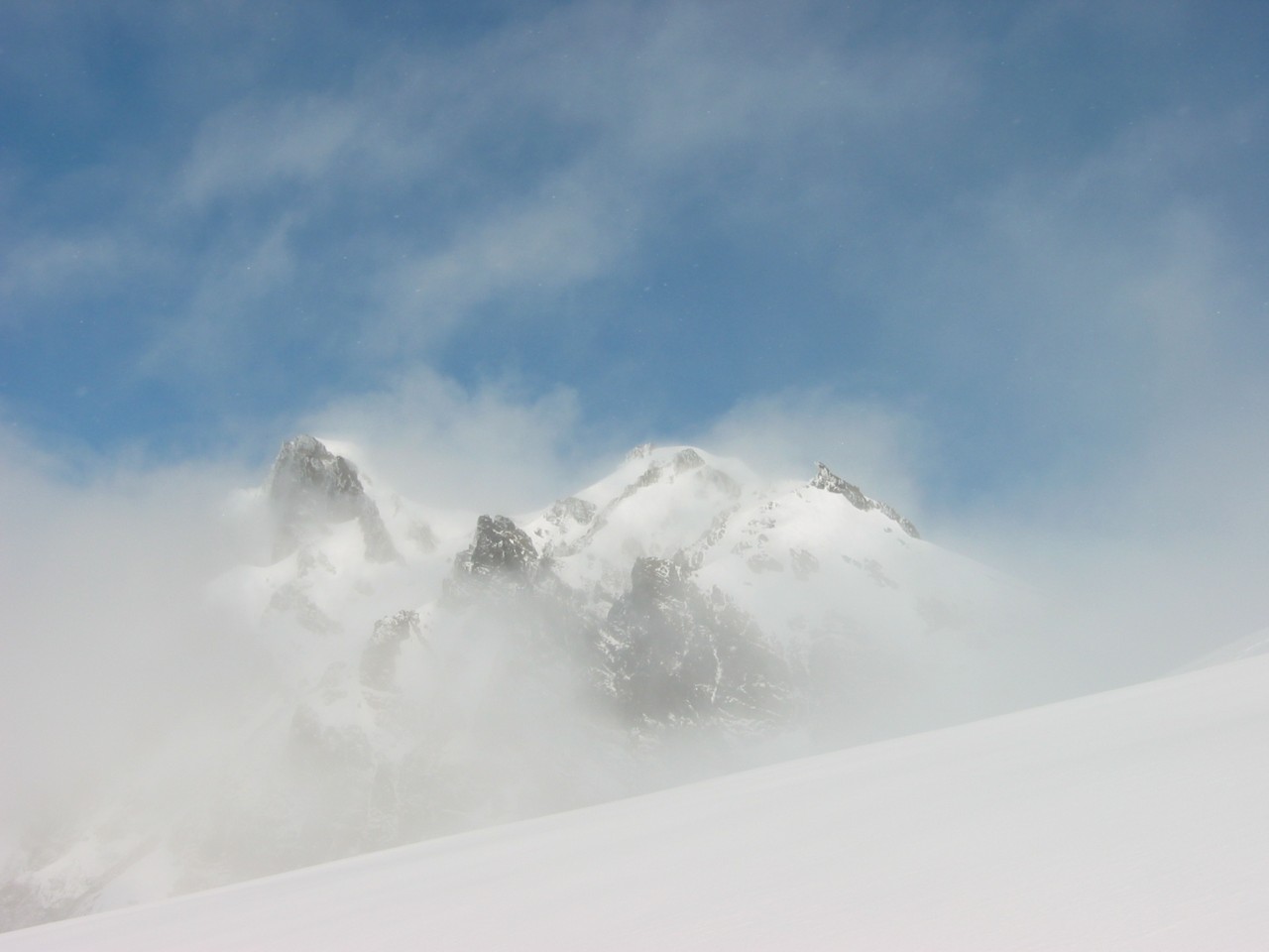 Peak Out of Clouds Mt Baker