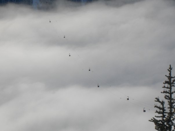 Peak to peak over sea of clouds