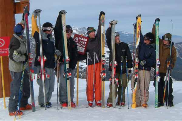Plake and the boys out on some REAL skis
