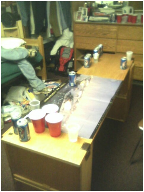 pong table with vail poster