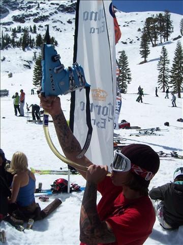 Post run beer bong...