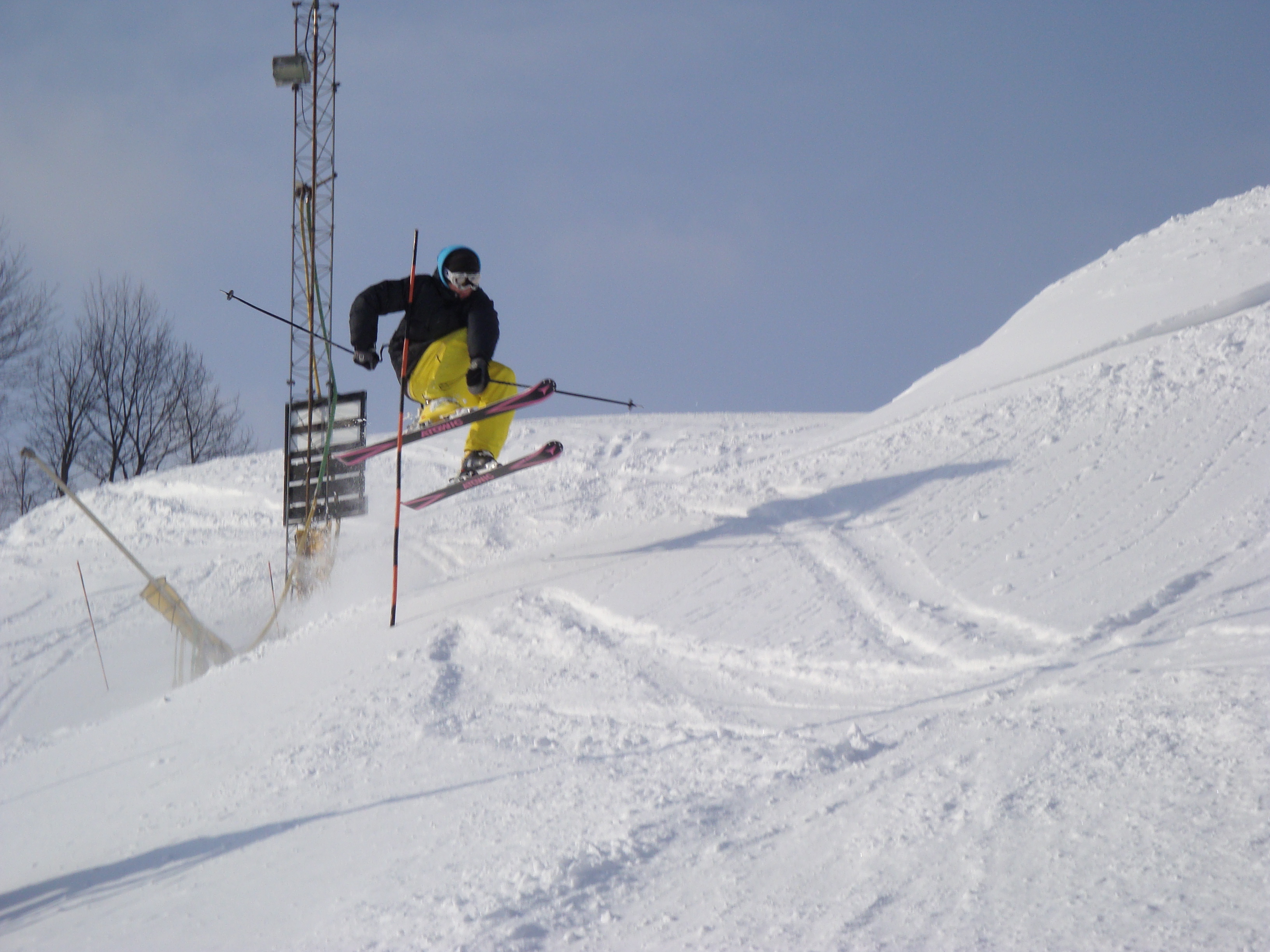 Pow day pole tapping