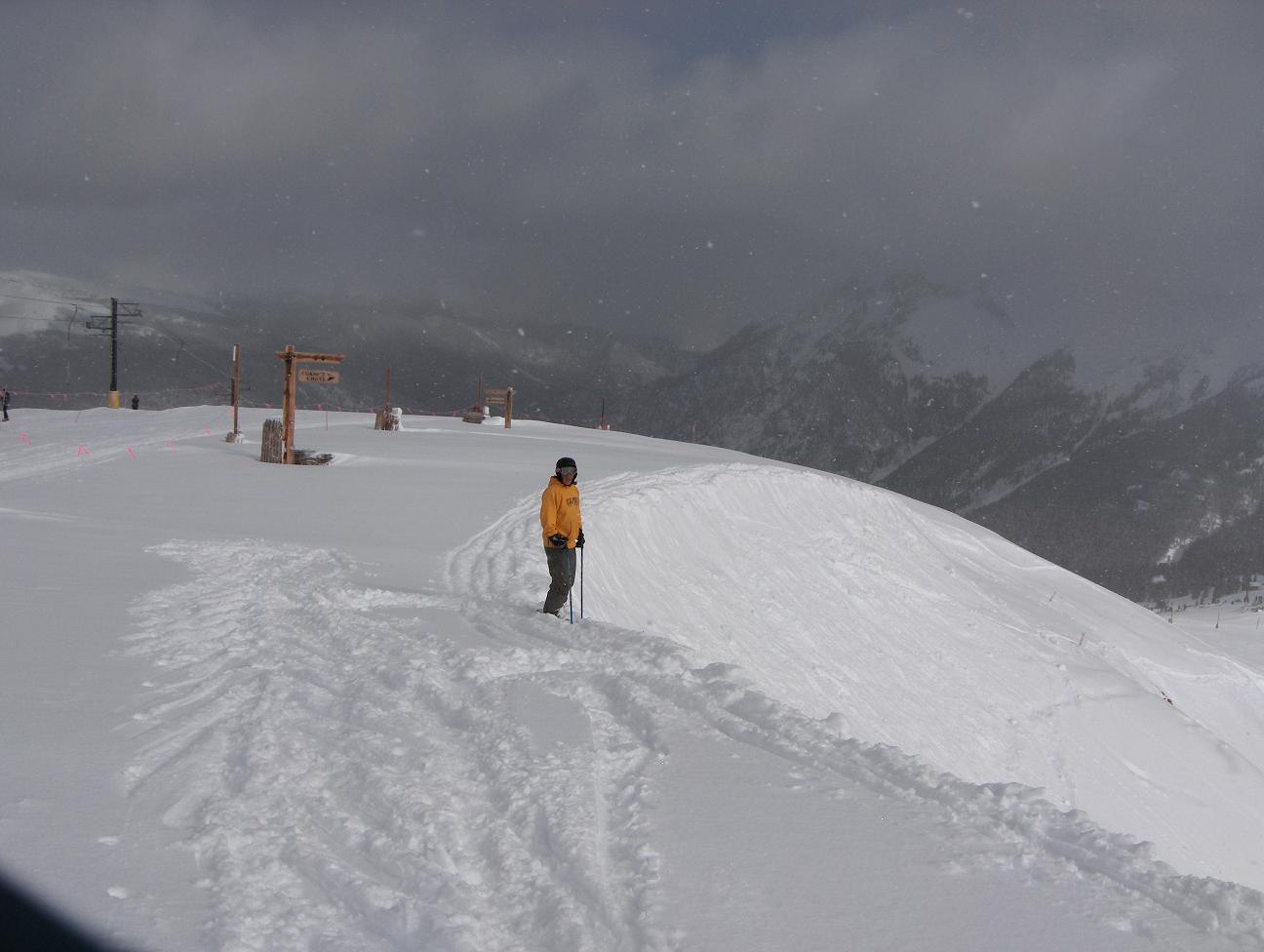 powder day on patrol chute
