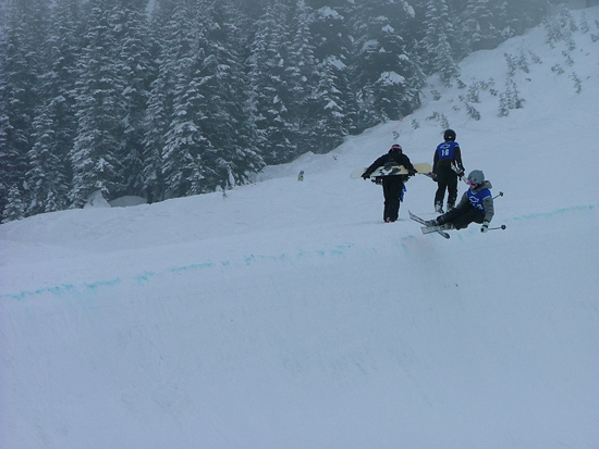 Practice run during snoqualmie pipe comp