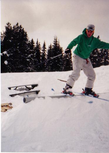 Rail behind the staff accomodation of the Lake Louise Inn at Lake Louise