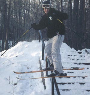 rail in a forest in mtl
