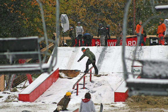 Rail Jam today - Snow in October!