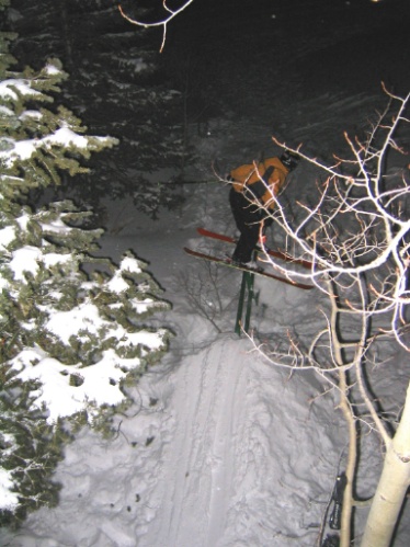 rail shot from a tree