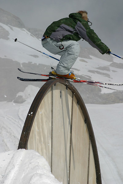 Rainbow rail at Tignes
