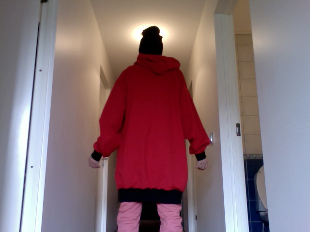 Red - Black hoodie - Back