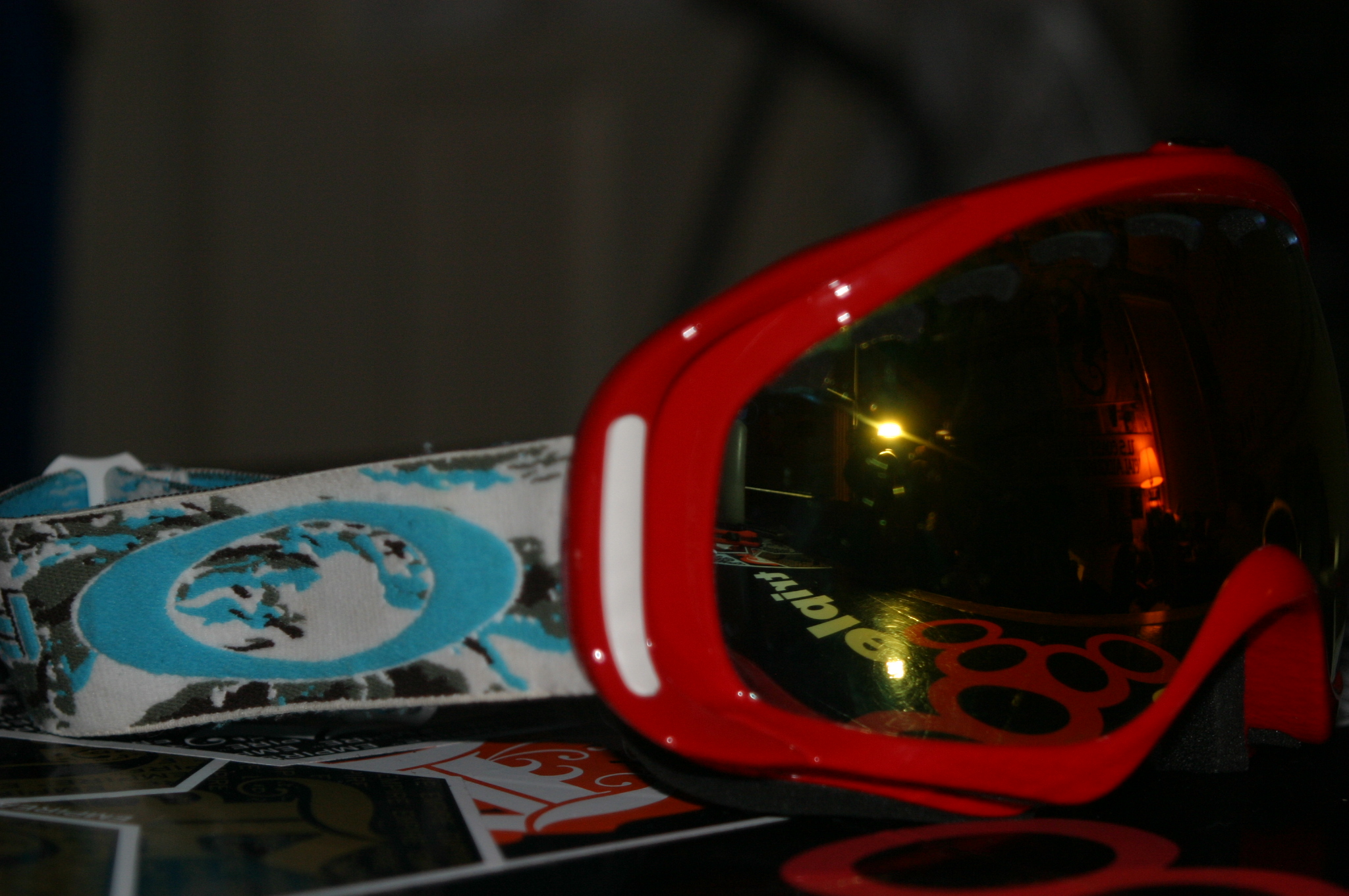 Red with fire and arctic camo strap