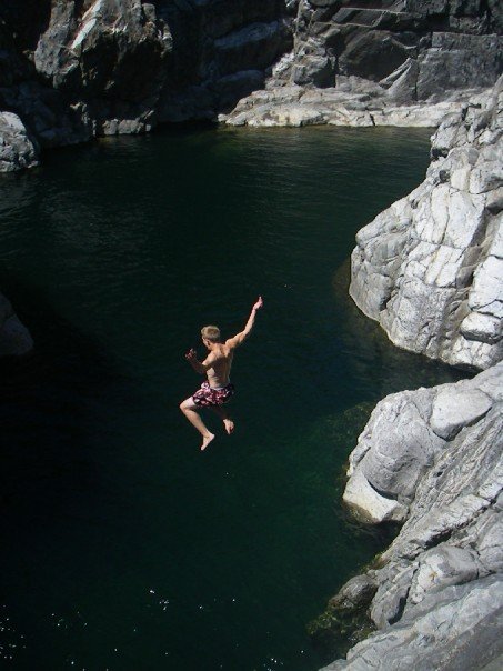 Rest of 65 foot cliif jump