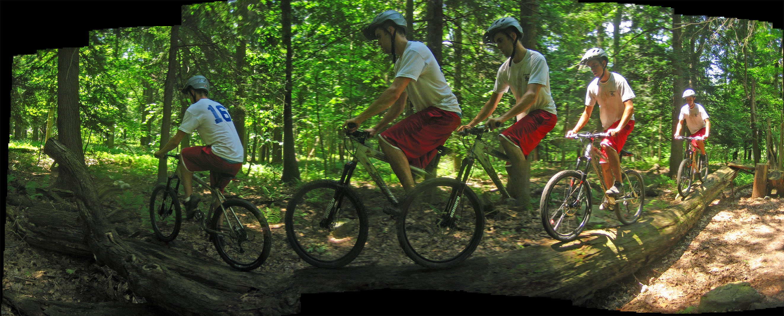 Riding a log on Laurel Mountain