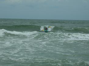 Riding some waves during high tide