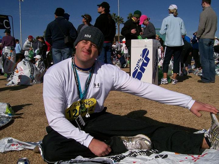Right after finishing my first marathon.
