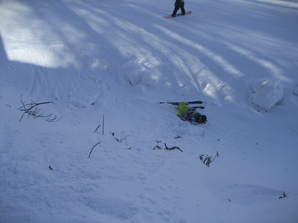 Rolled backwards down the cliff. funniest shit ever