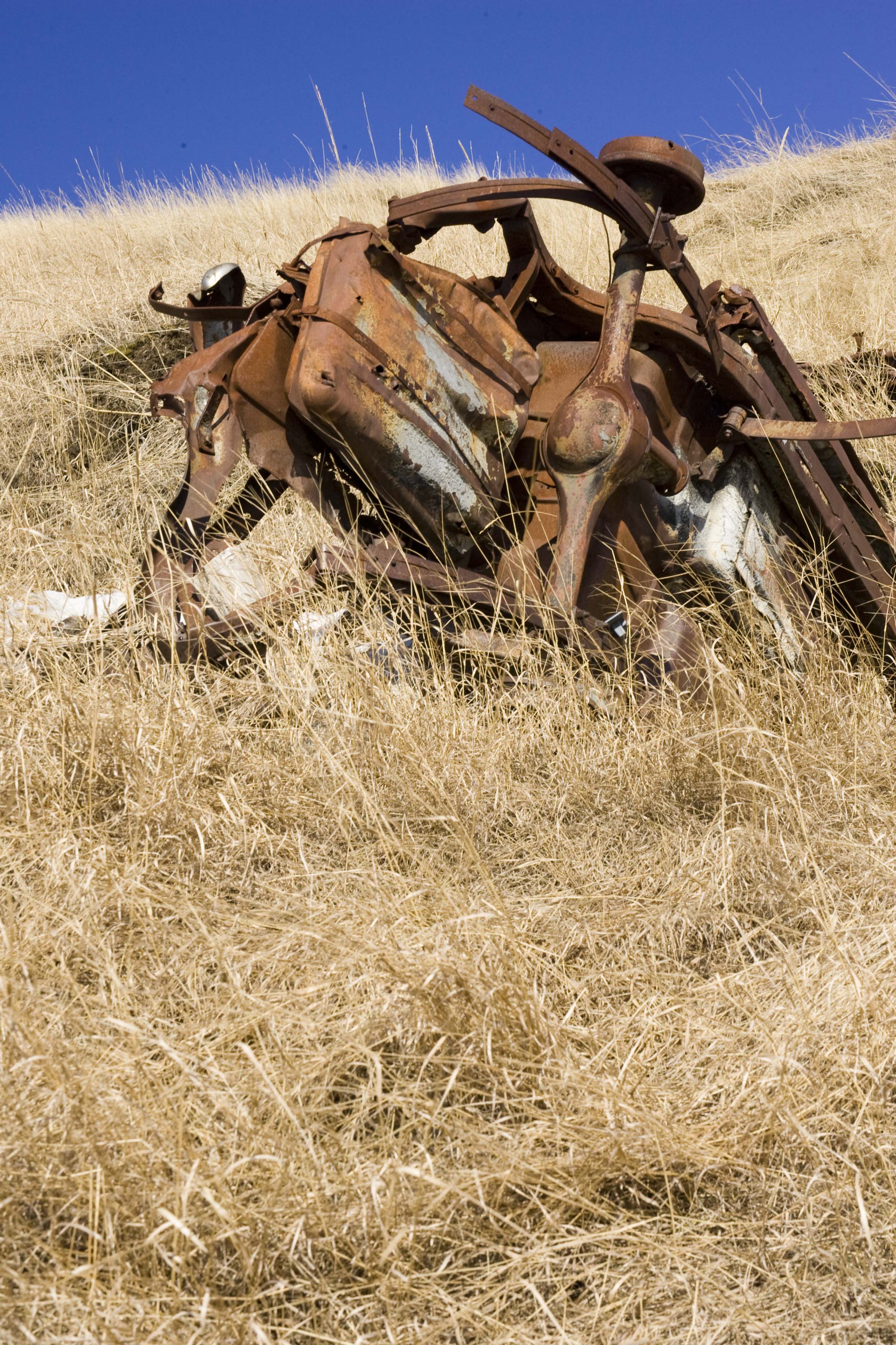 Rusting away on a bluff