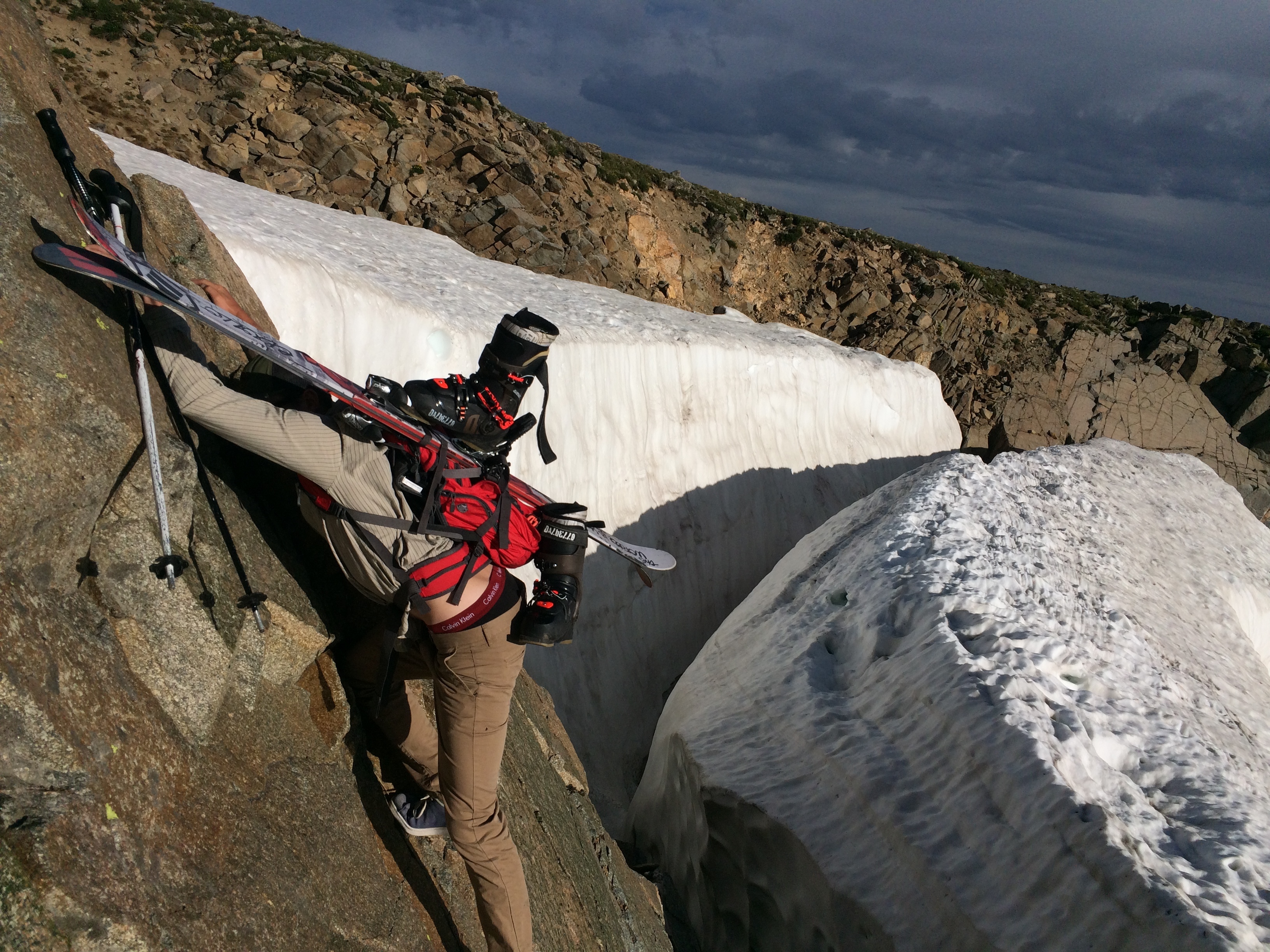 Scrambling around the bergschrund