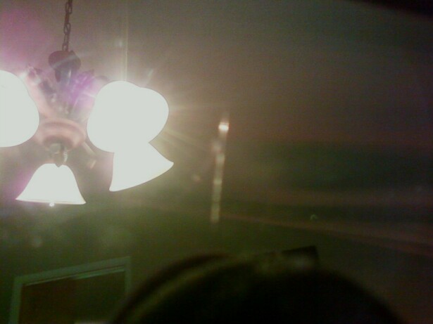 Scratch in fire lens.