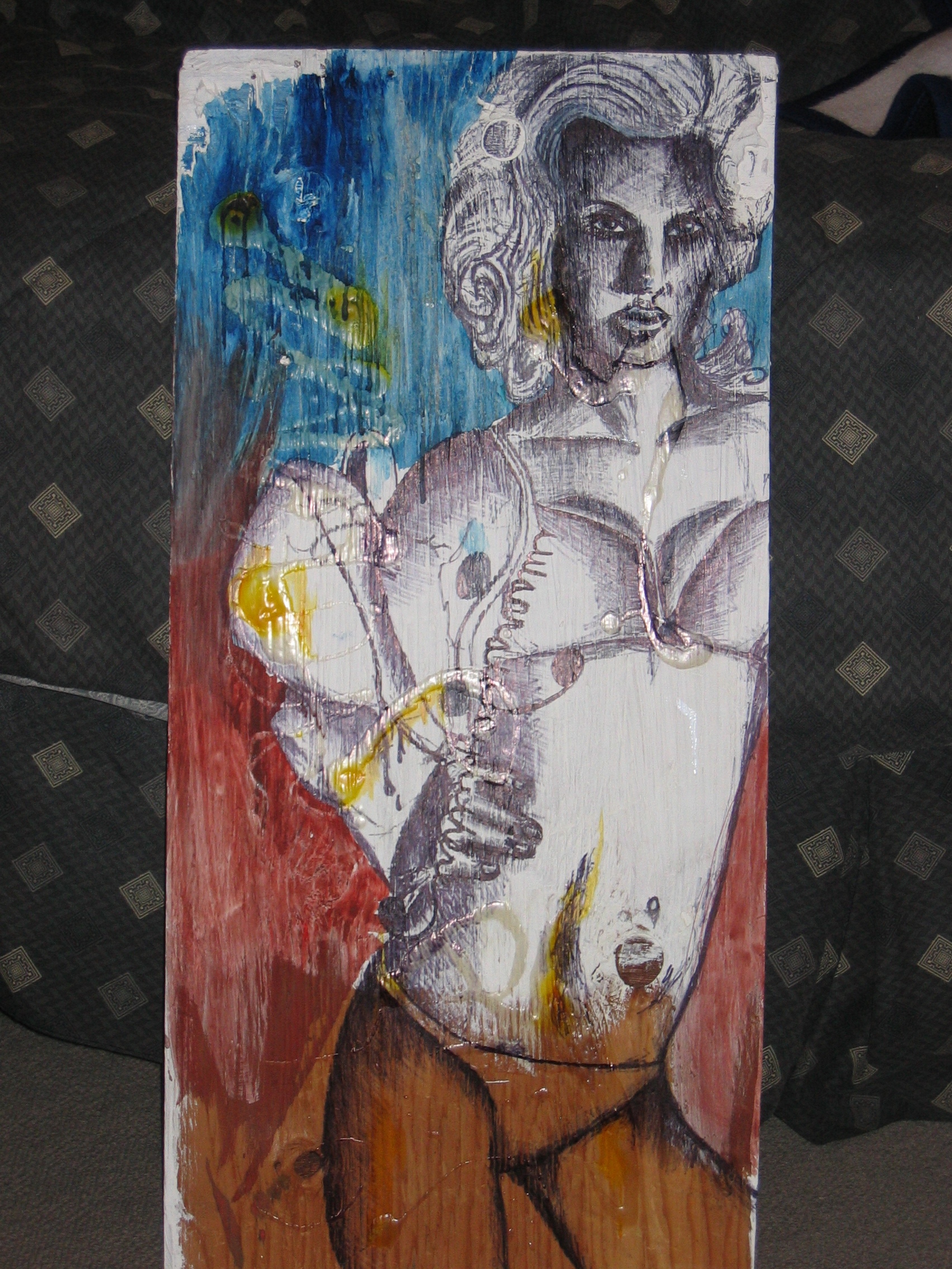 Sharpie drawing on plywood