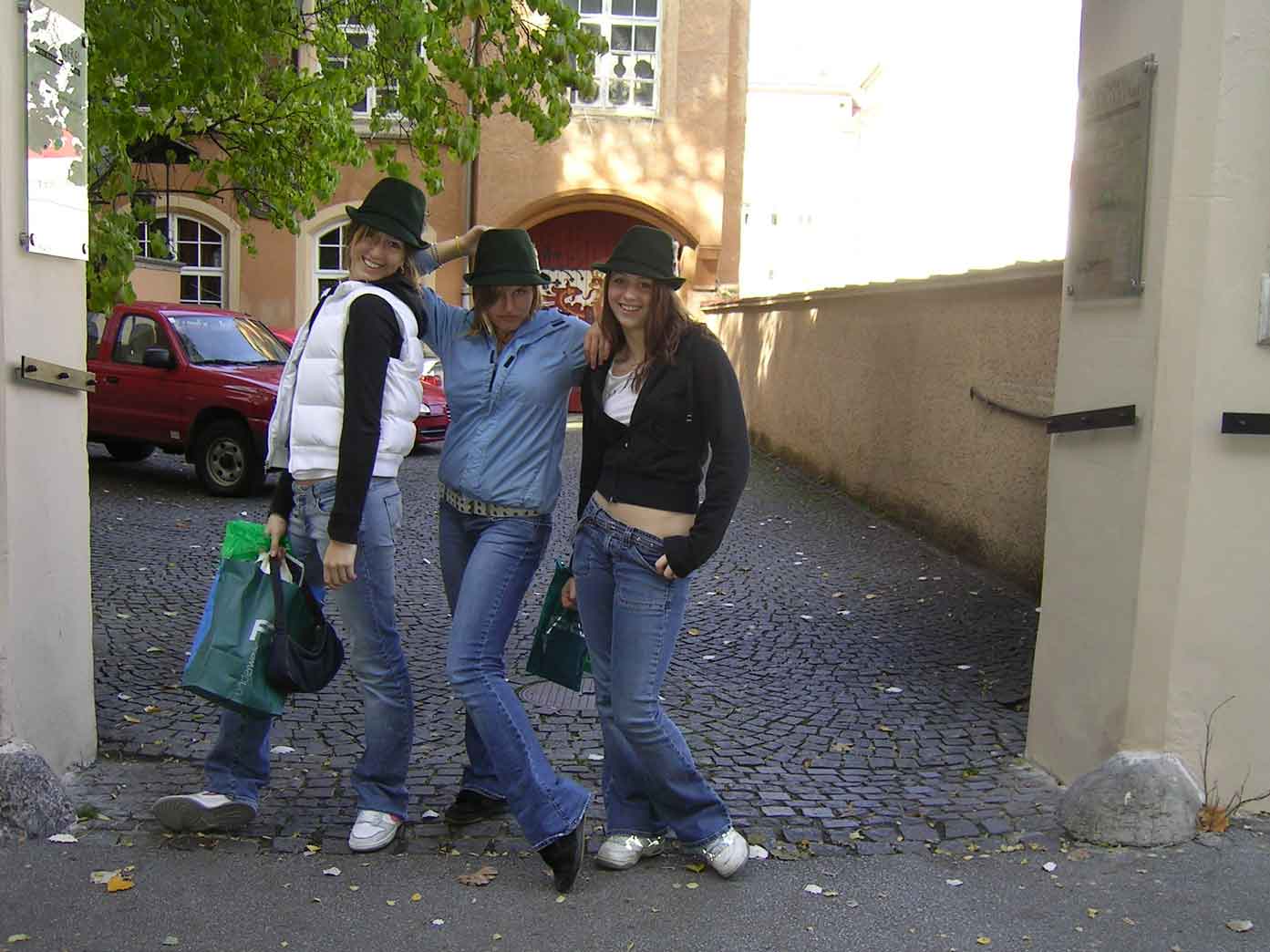 showin off our austrian hats...