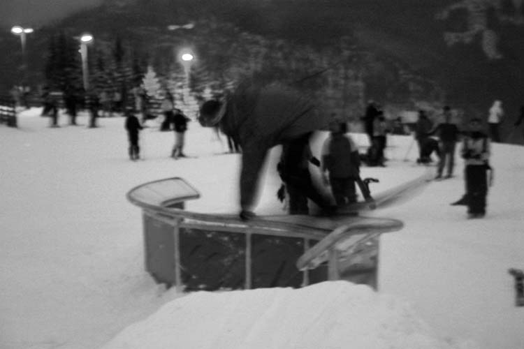 Sick railslide, (railslide to unnatural railslide, 270 off)