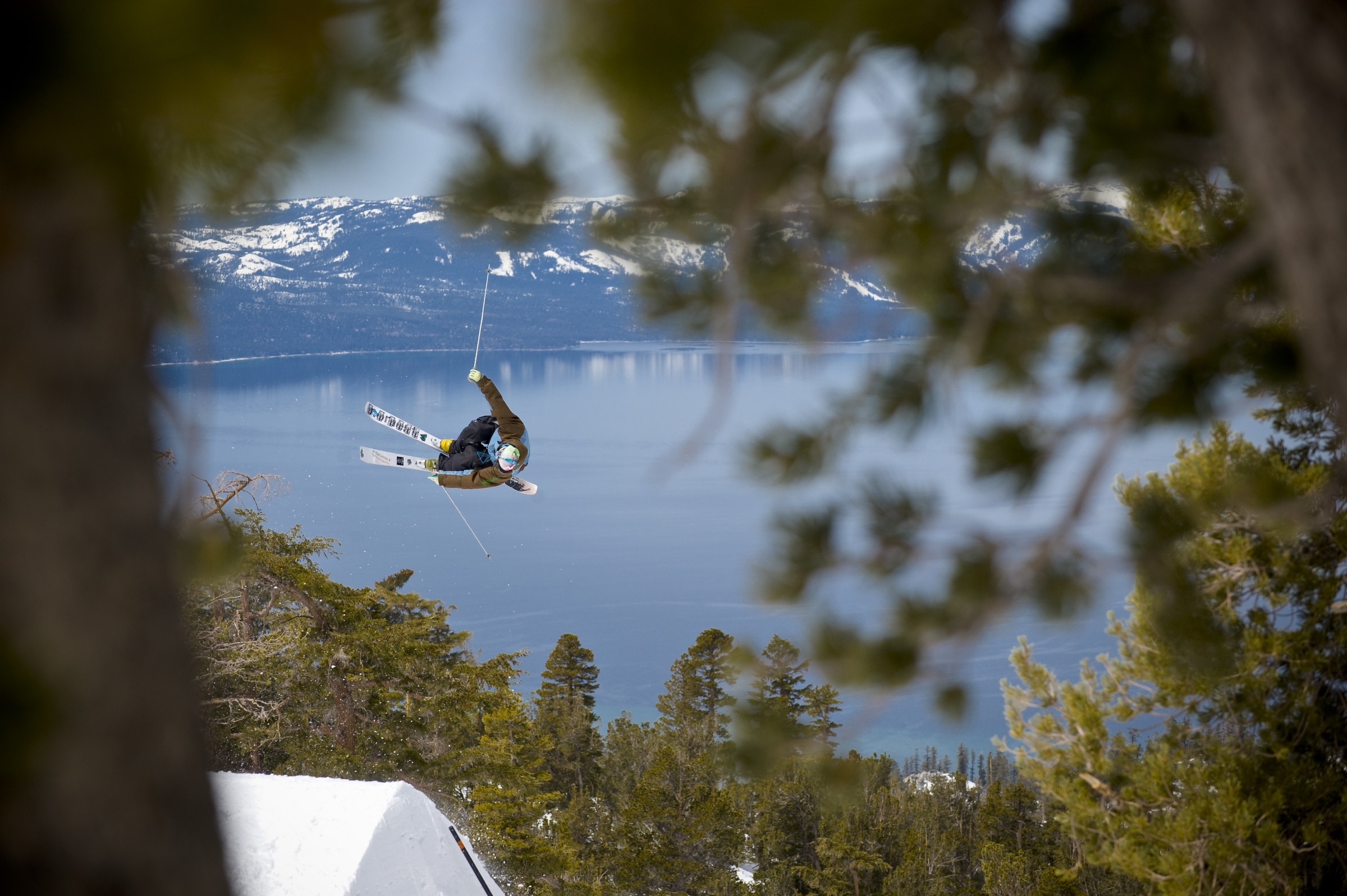 Sick shot of cork 5 with lake tahoe in the back