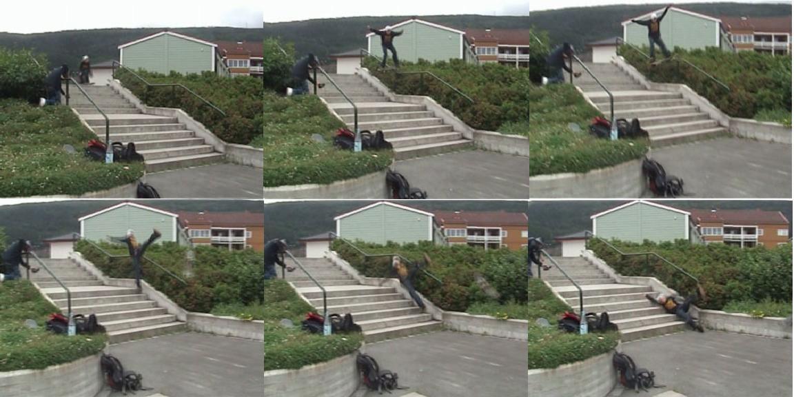 siiiiick bail on skateboard.