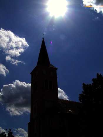 silhouette picture of a church