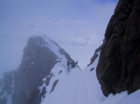 sin salida couloir, las lenas.