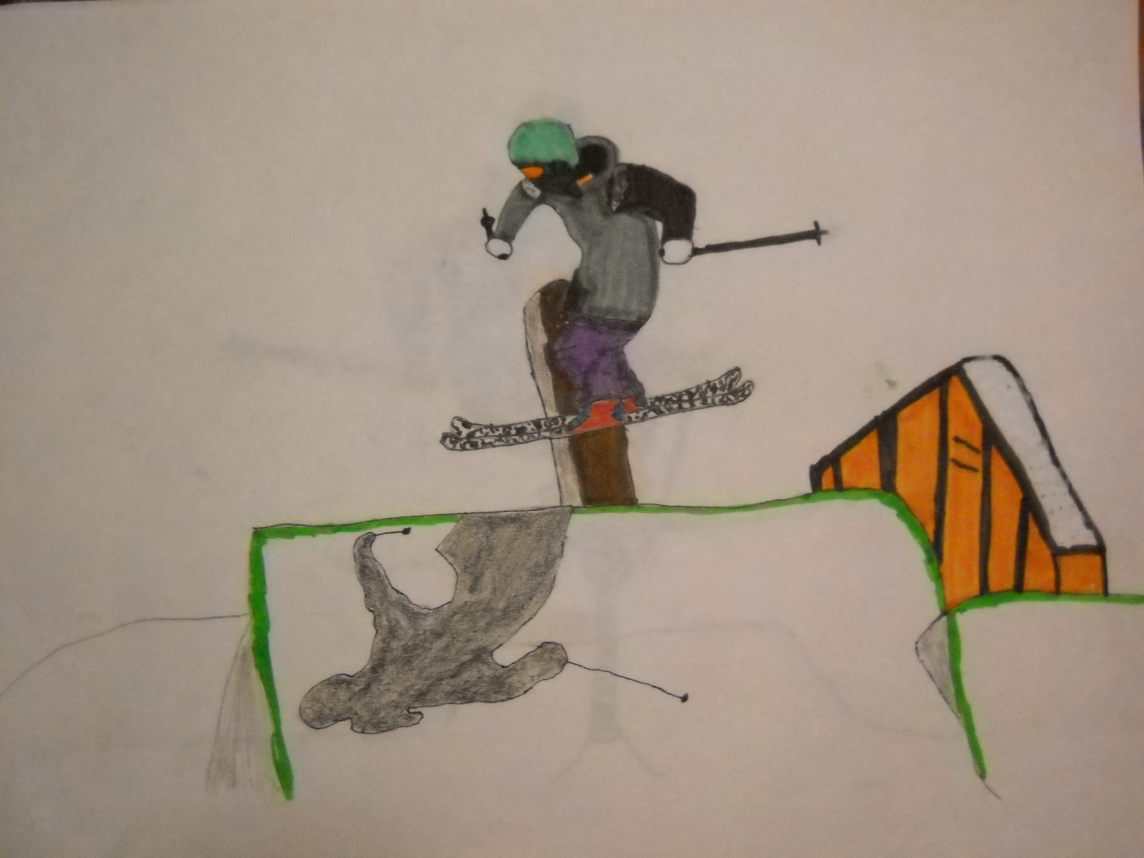 Ski drawing cannon rail 