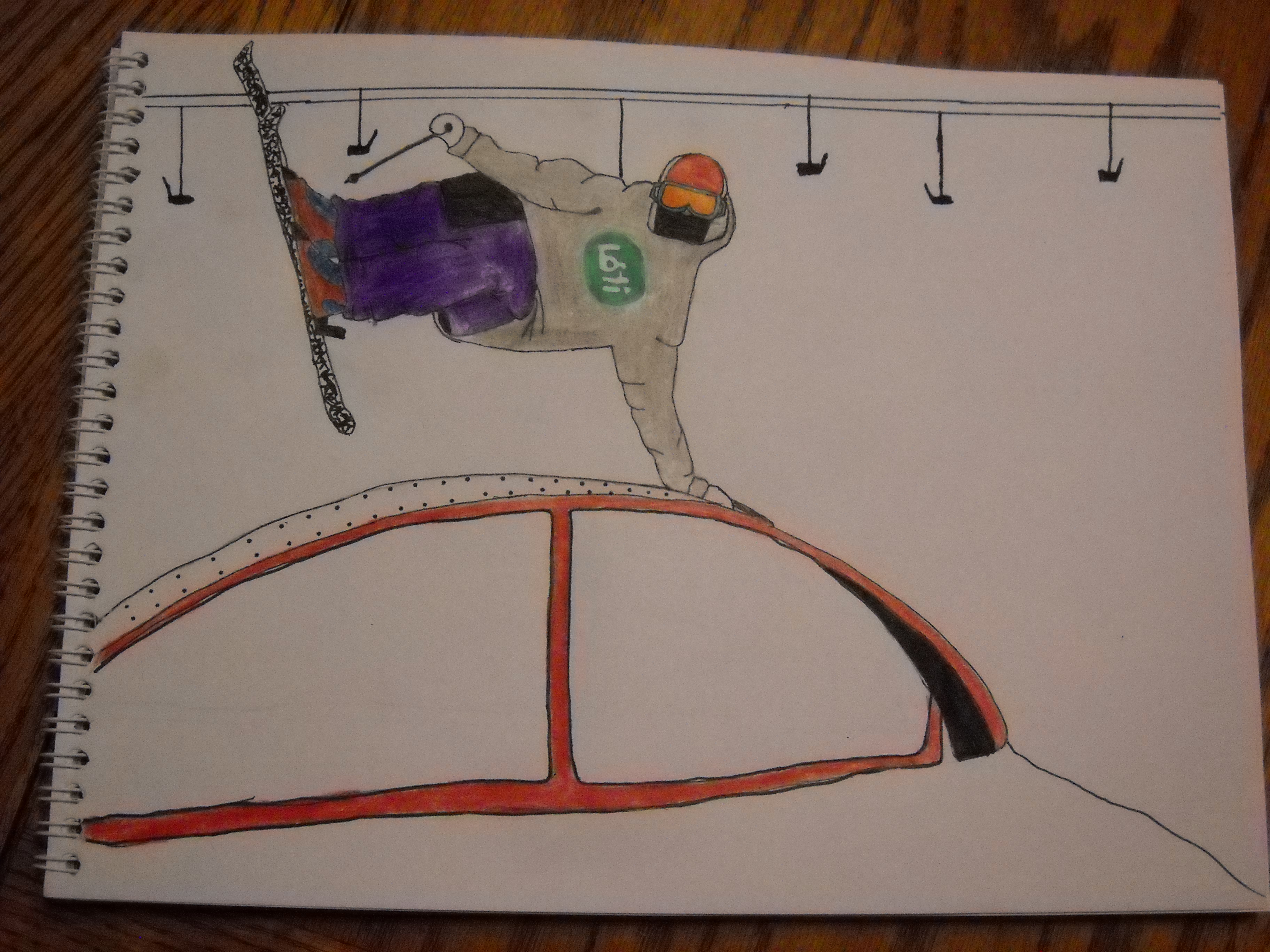 Ski drawing hand drag