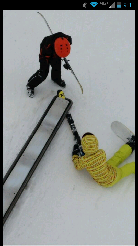 Ski Stuck In Rail Second Time